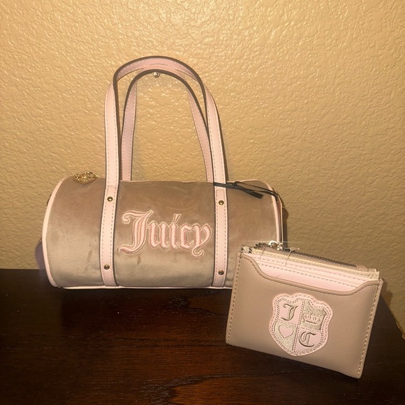 Juicy Couture brown embroidered barrel bag and wallet - Picture 2 of 4